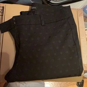 Ann Taylor Black Signature Pant Polka Dot sz 6